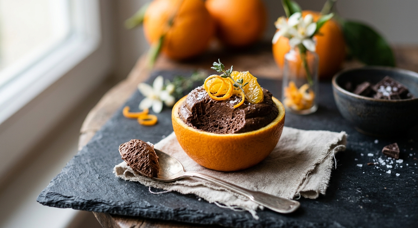 Mousse au chocolat et à l'orange facile