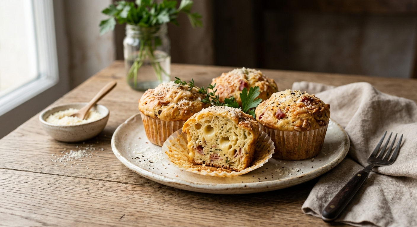 Muffins au fromage et au jambon cru