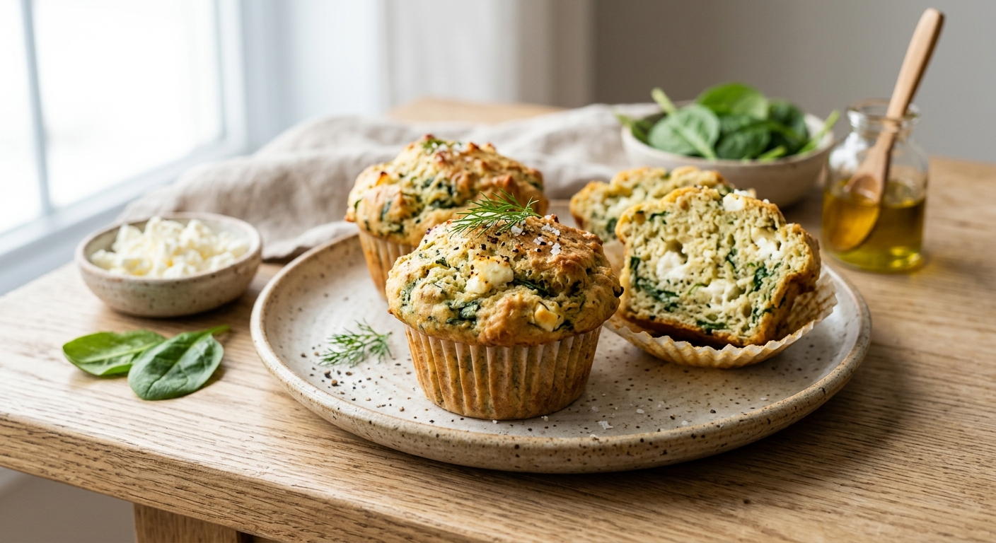 Muffins aux épinards et à la feta