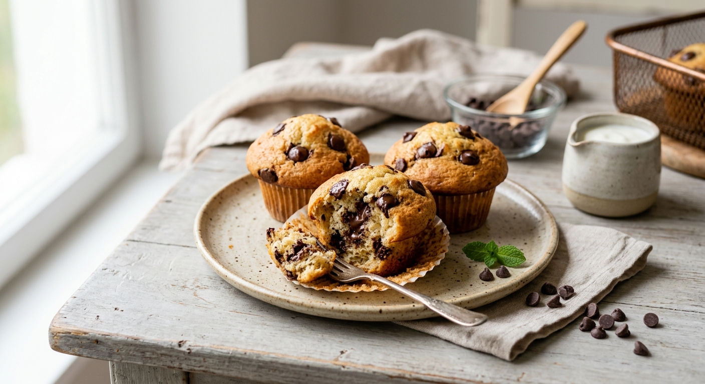 Muffins aux pépites de chocolat à l'air fryer