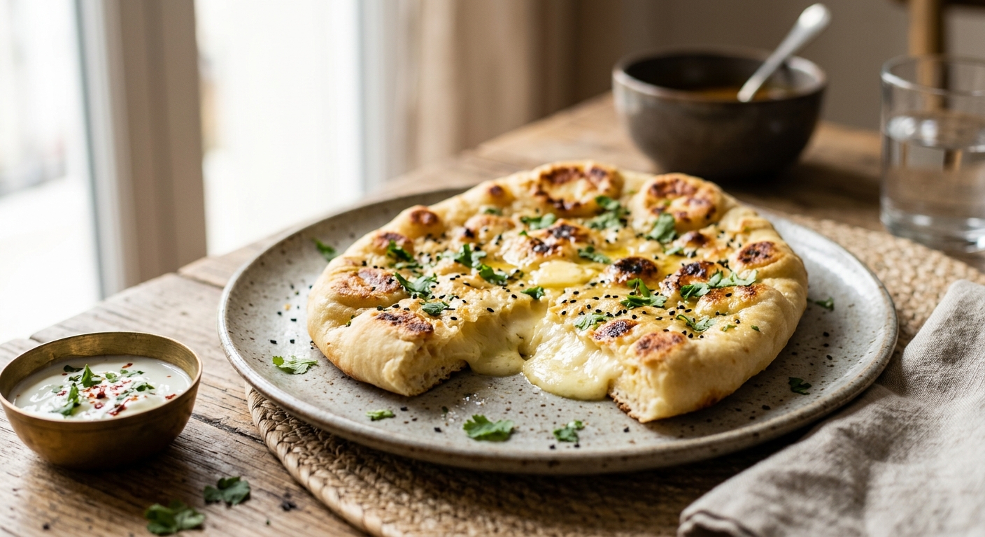 Naan indien au fromage