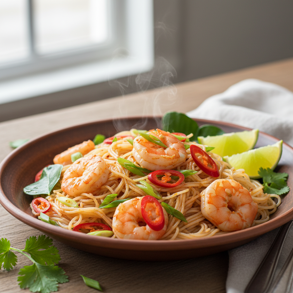 Nouilles au piment et aux crevettes