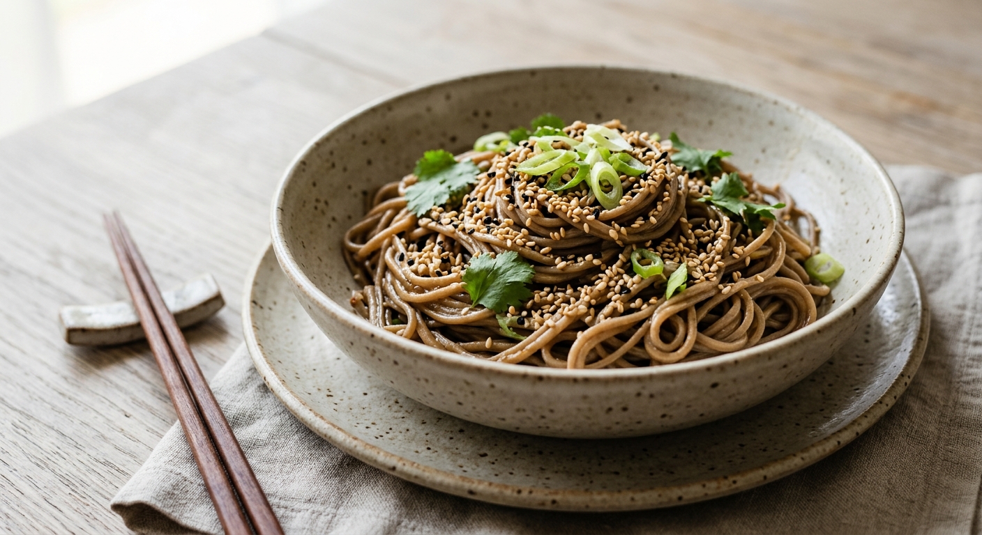 Nouilles soba aux graines de sésame