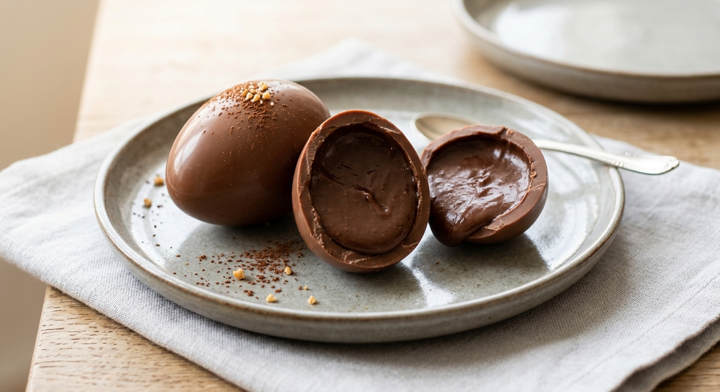 Oeufs au chocolat au lait fourré à la ganache au gianduja