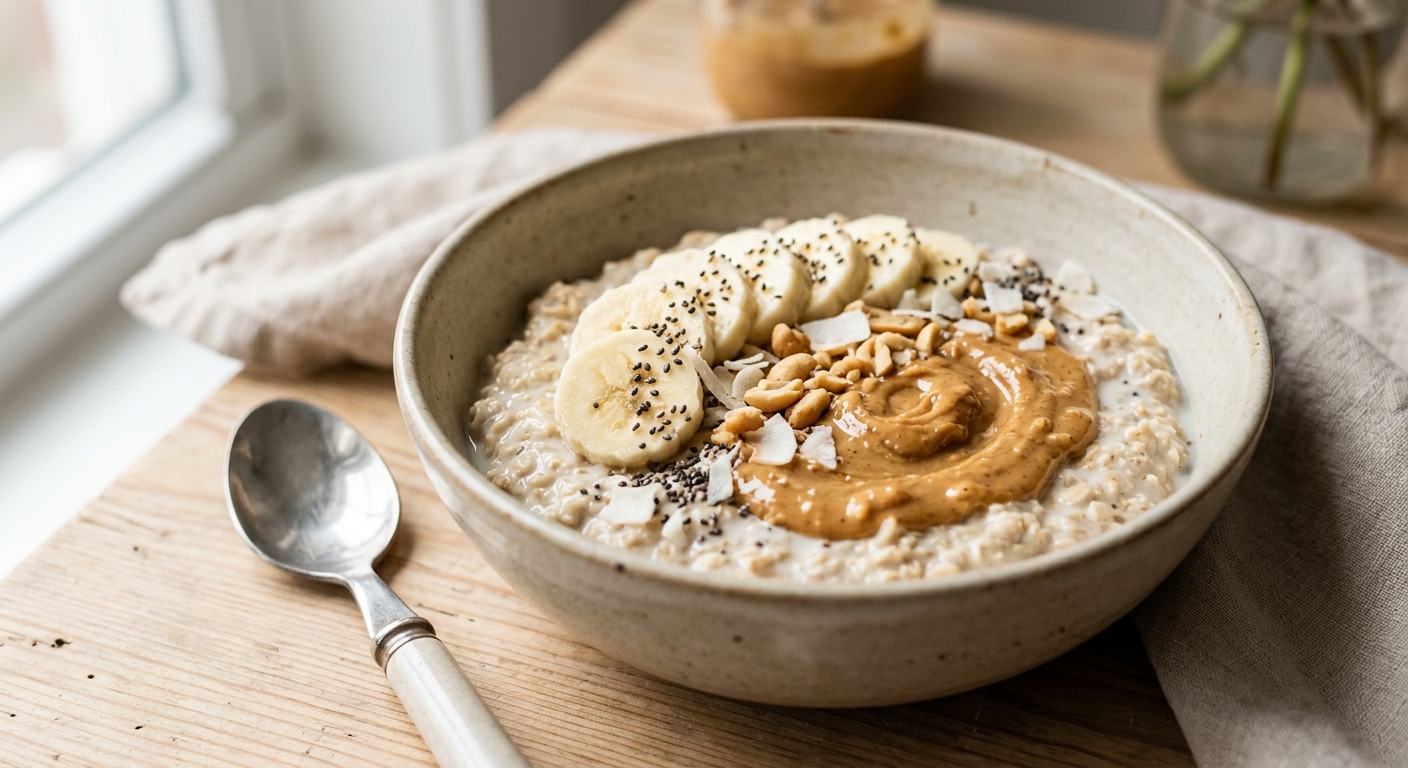 Overnight oats banane & beurre de cacahuètes