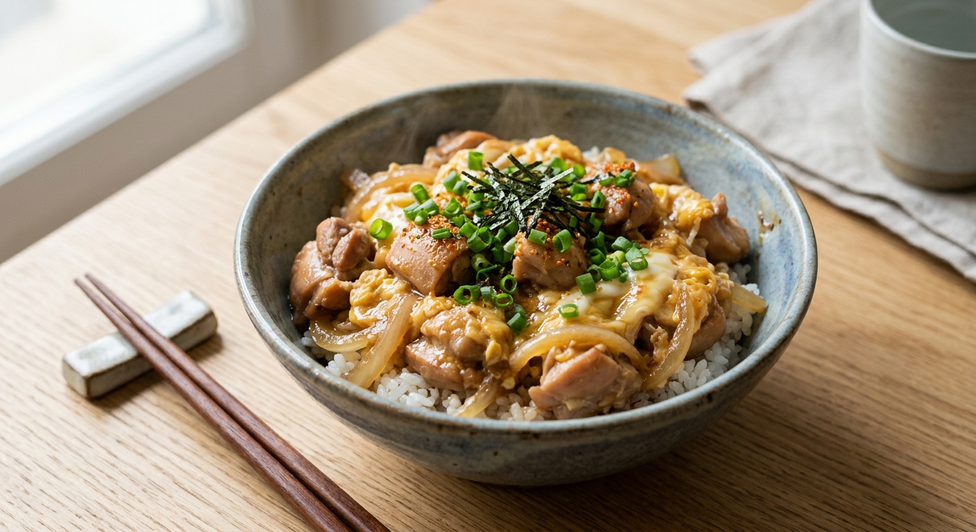 Oyakodon poulet mijoté sucré-salé