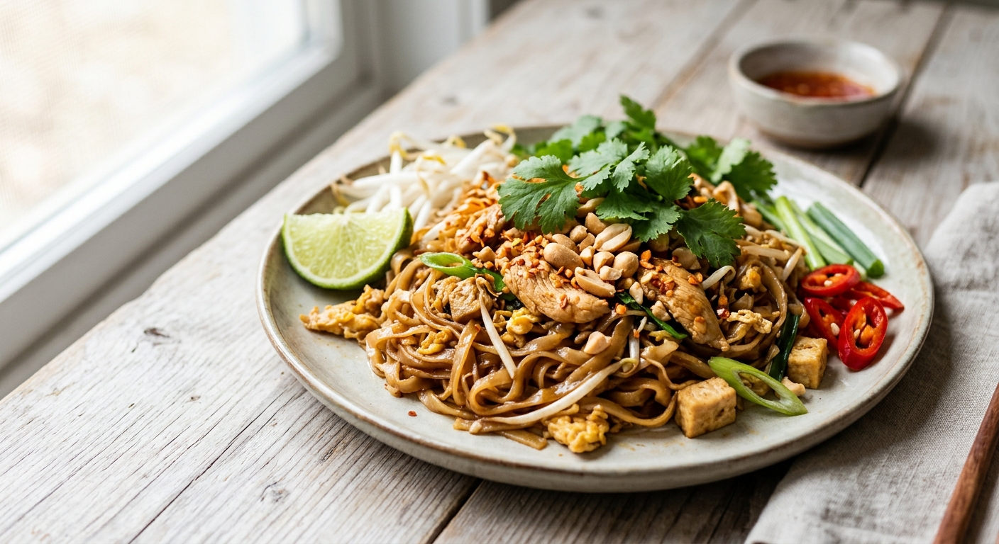 Pad thaï au poulet