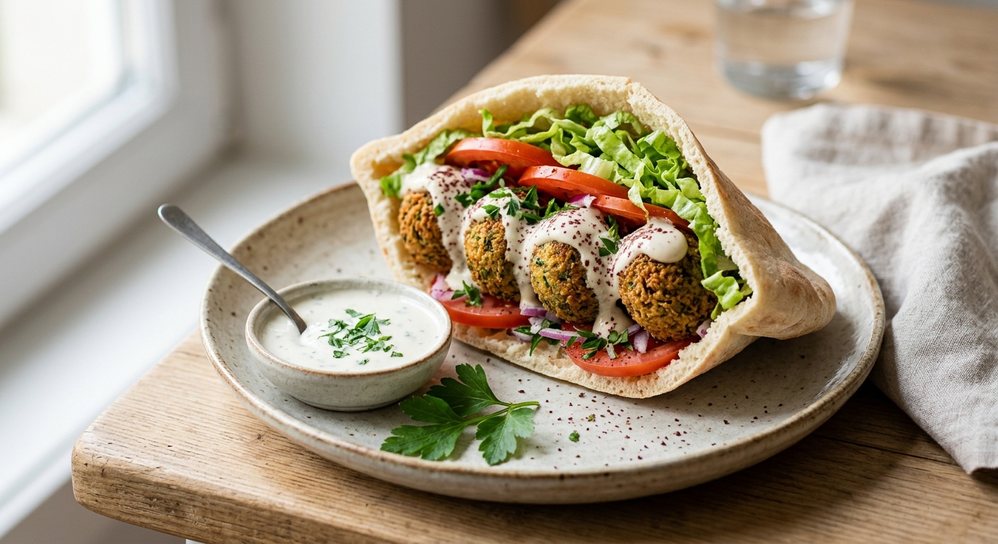 Pain pita aux falafels
