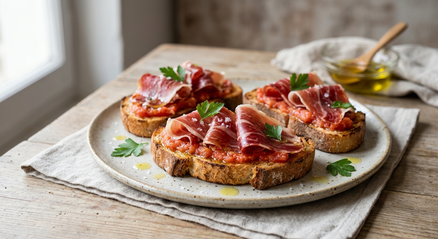 Pan con tomate y jamon