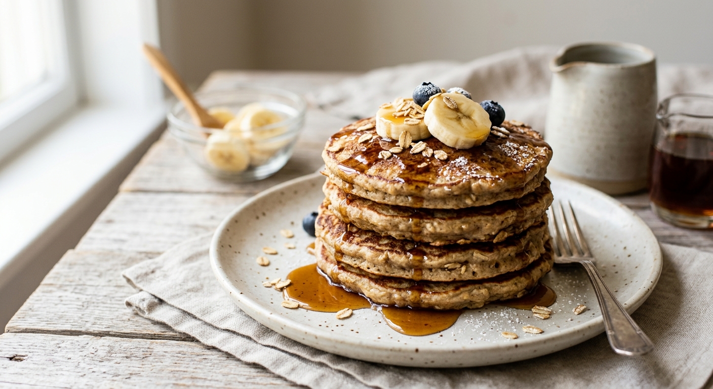 Pancakes banane & flocons d'avoine