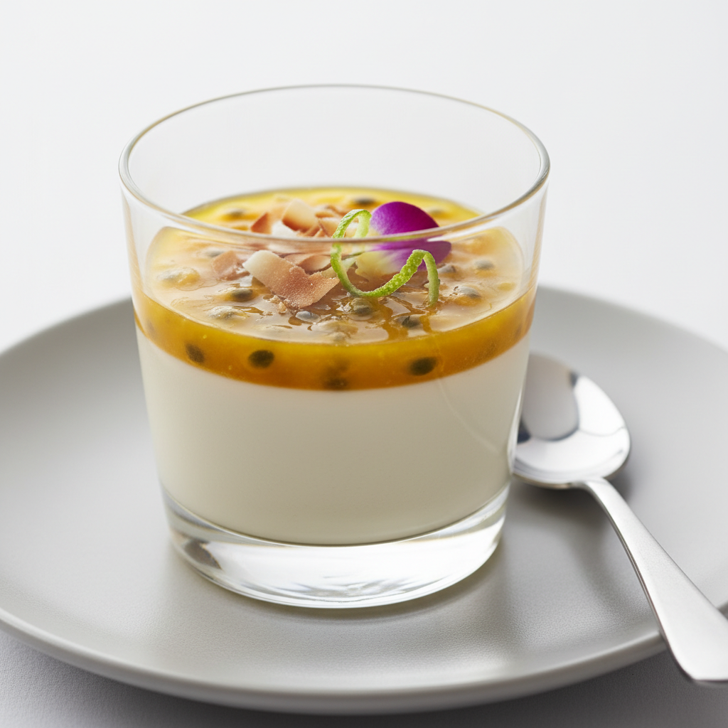 Panna cotta à la noix de coco et passion