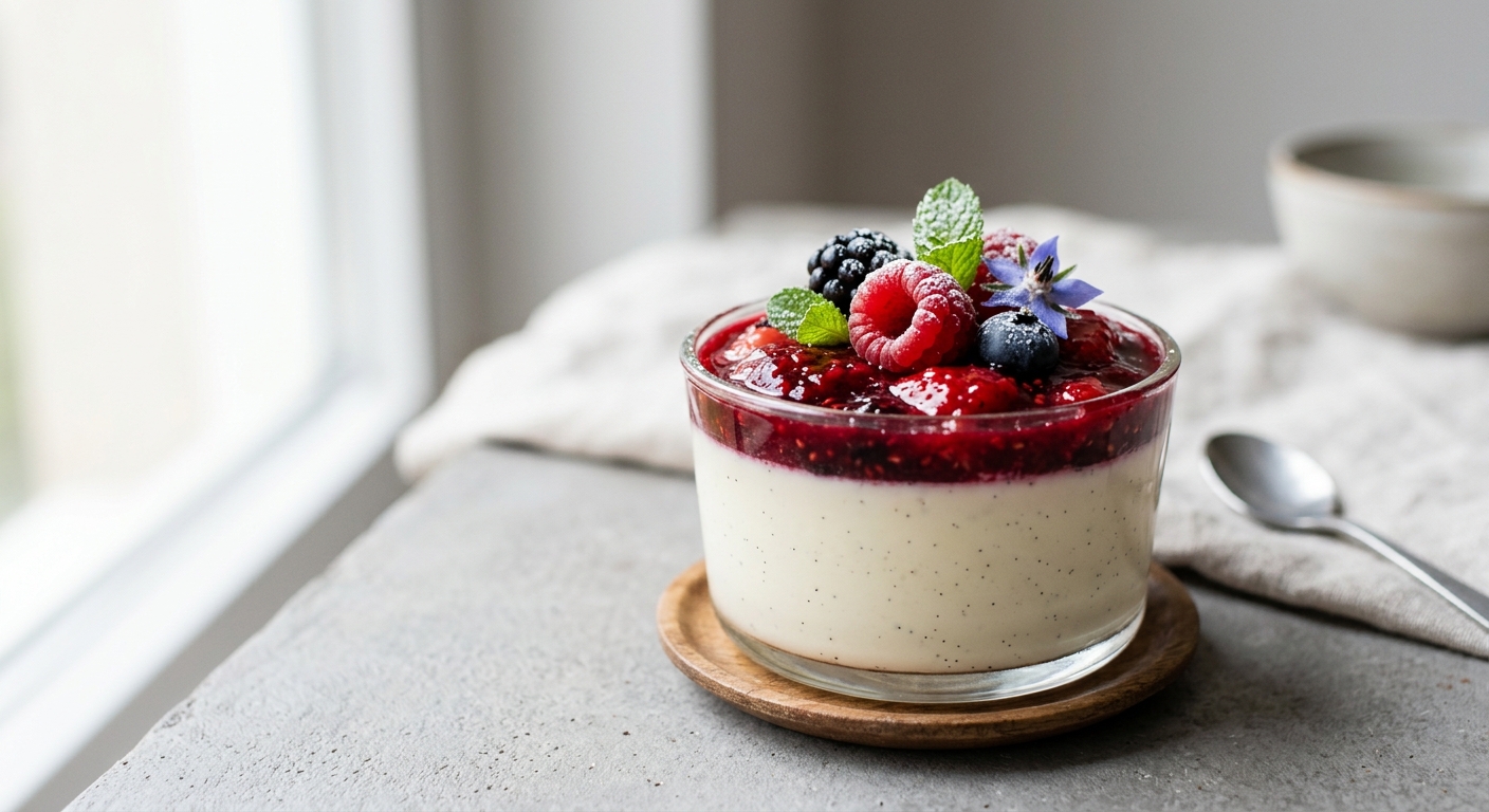 Panna cotta aux fruits rouges