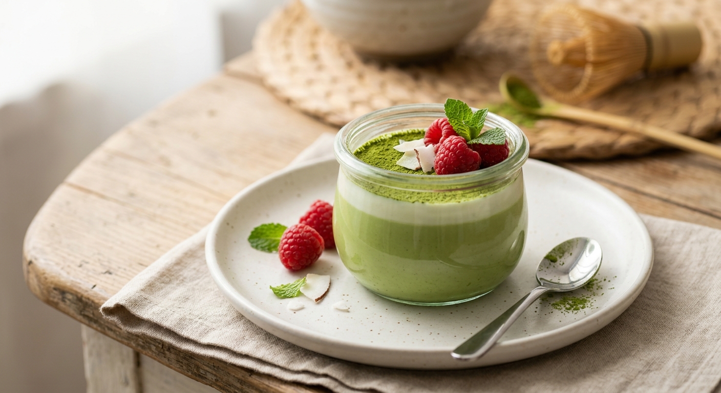 Panna cotta coco matcha