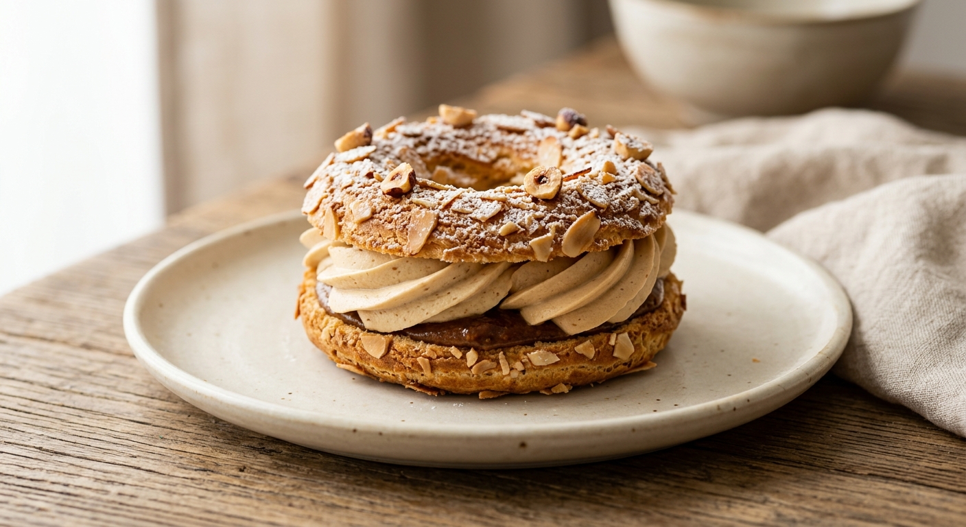 Paris-Brest praliné et crème au beurre café
