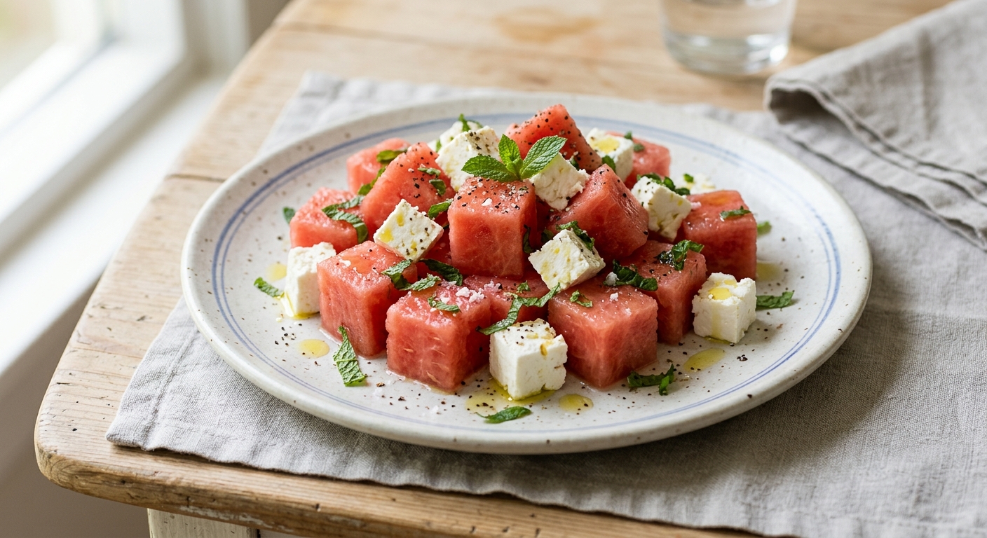 Pastèque feta menthe