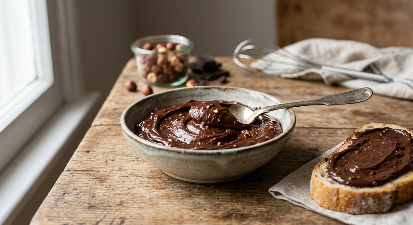 Pâte à tartiner maison (chocolat, noisettes)