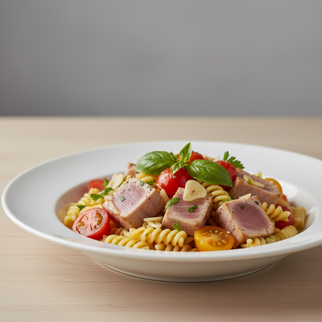 Pâtes au thon frais et tomates cerise