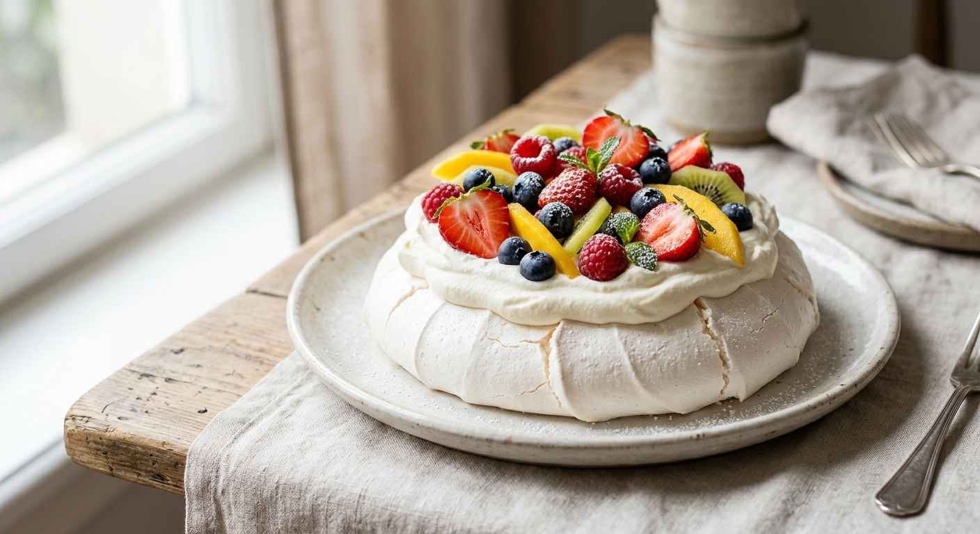 Pavlova aux fruits frais