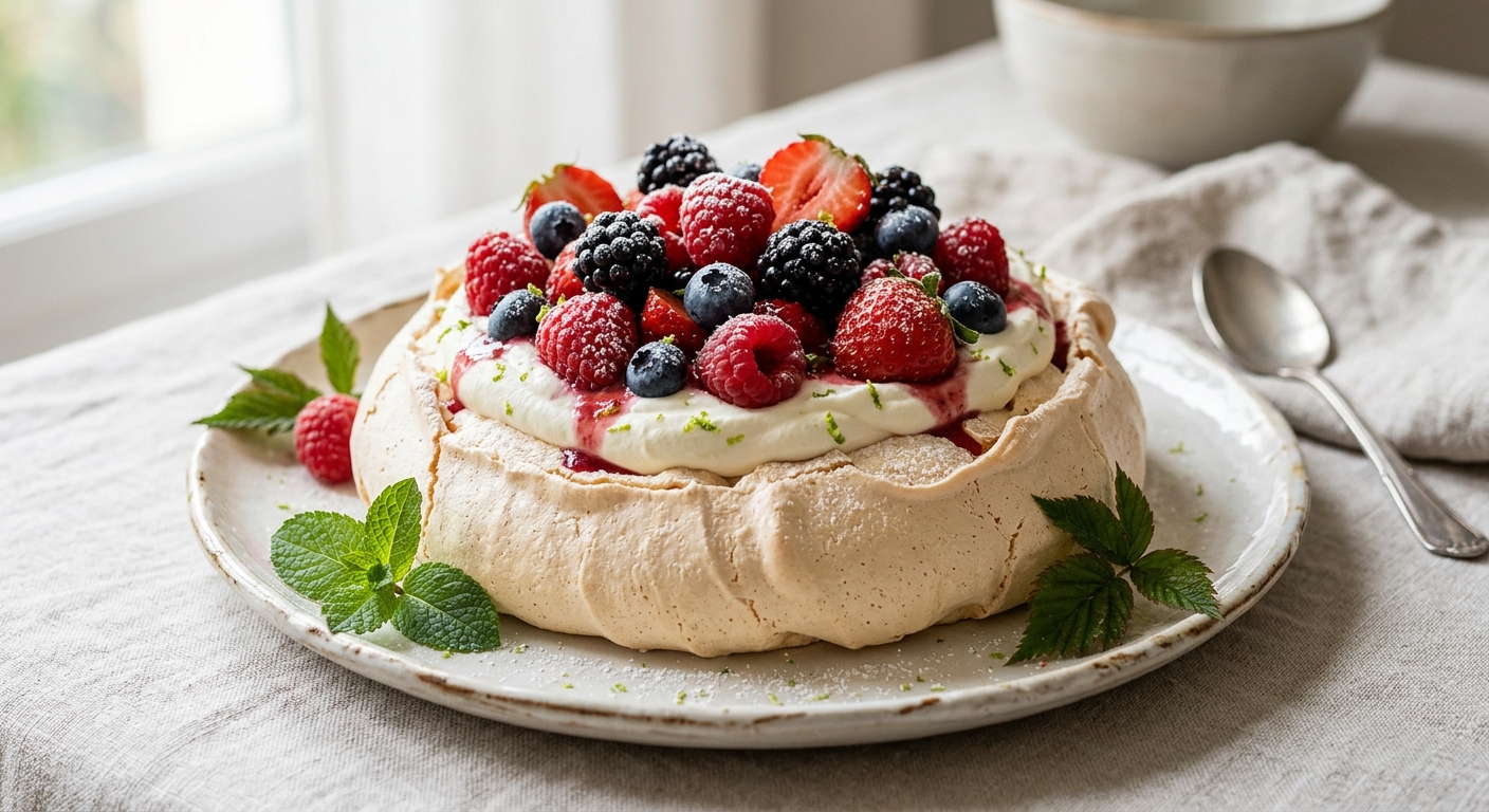 Pavlova aux fruits rouges