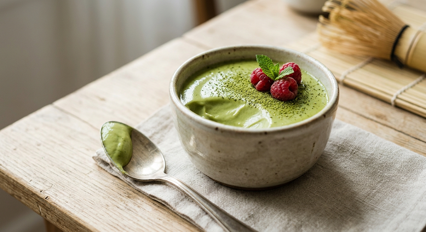 Petites crèmes au thé vert matcha