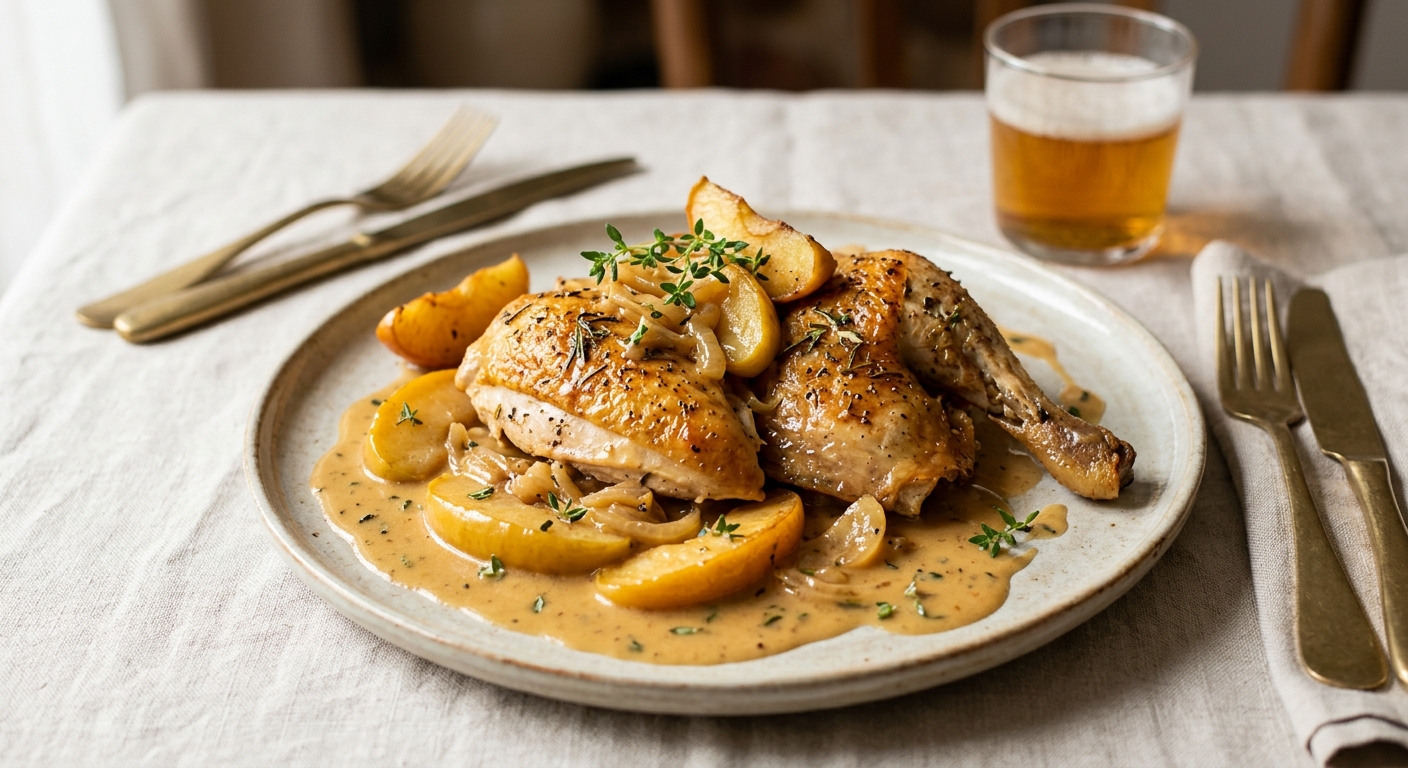 Pintade aux pommes et au cidre