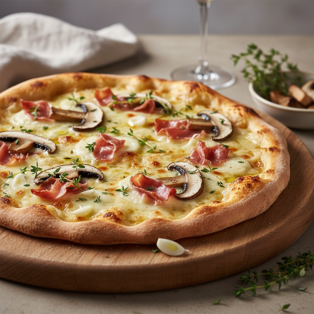 Pizza aux cèpes et au taleggio