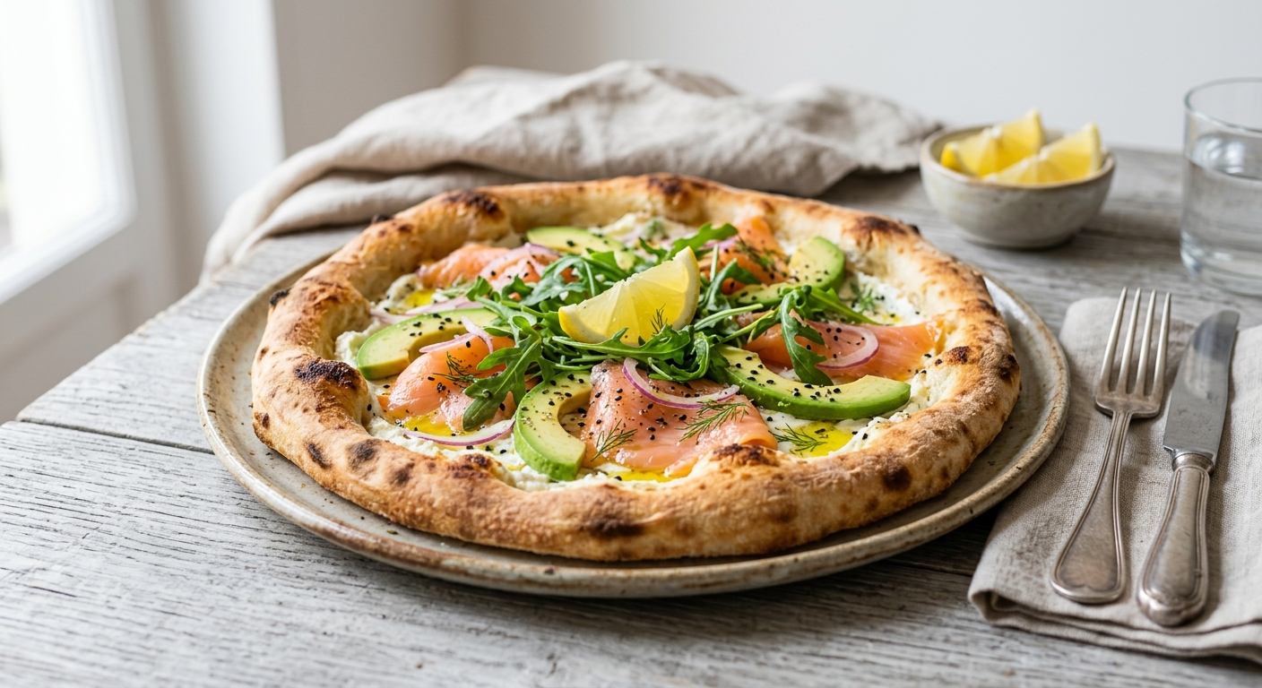 Pizza saumon avocat