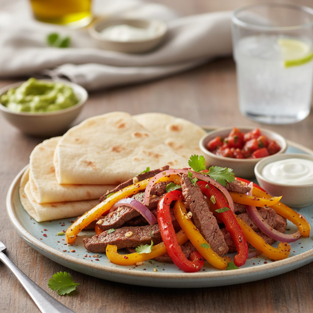Poêlée style fajitas au boeuf à fondue