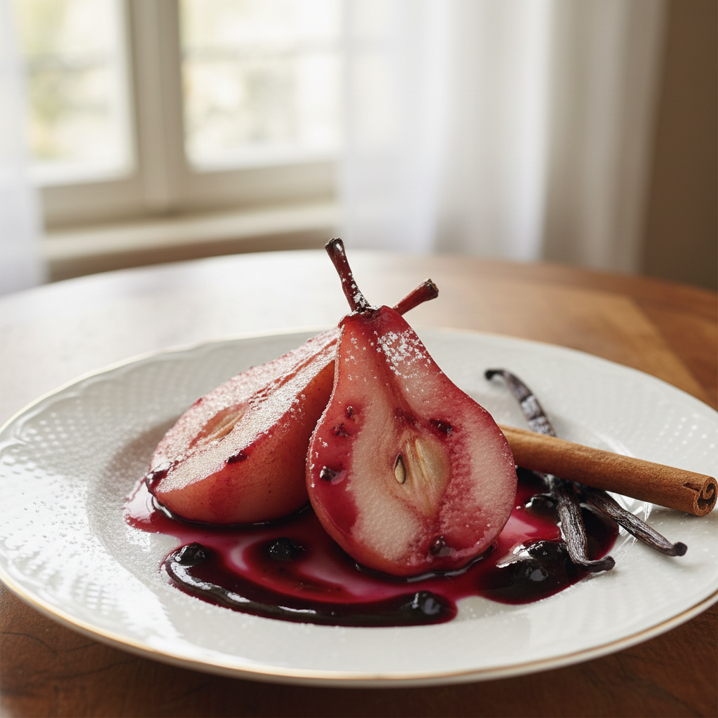 Poires à la beaujolaise