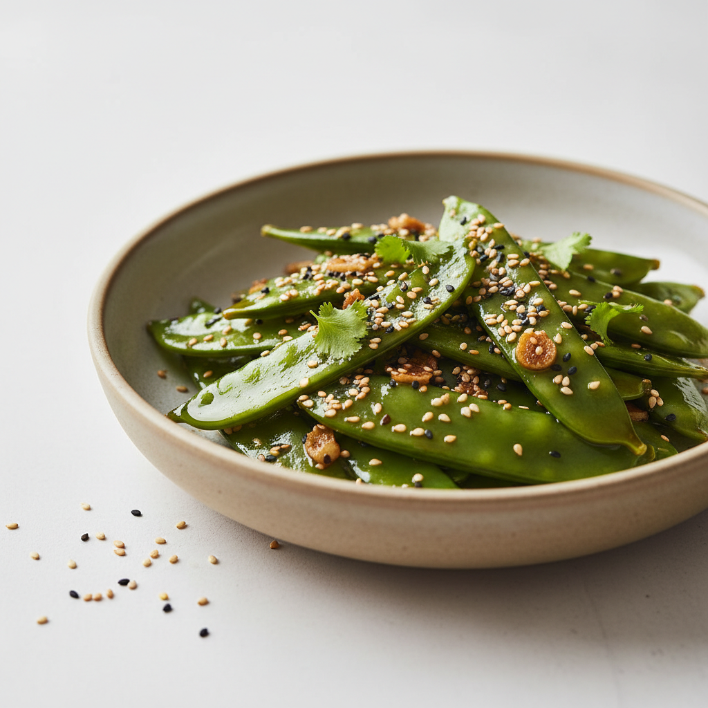 Pois gourmands sautés au sésame