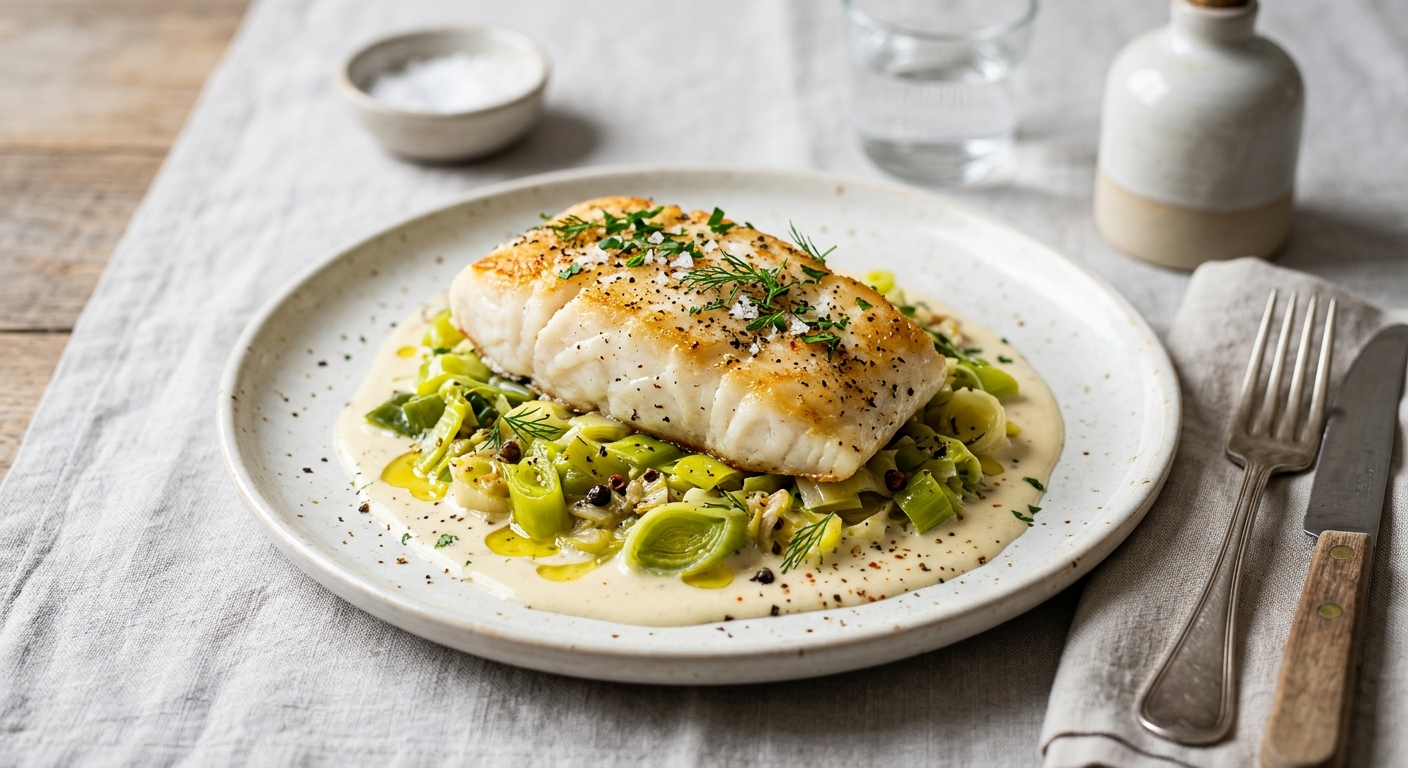 Poisson léger aux poireaux