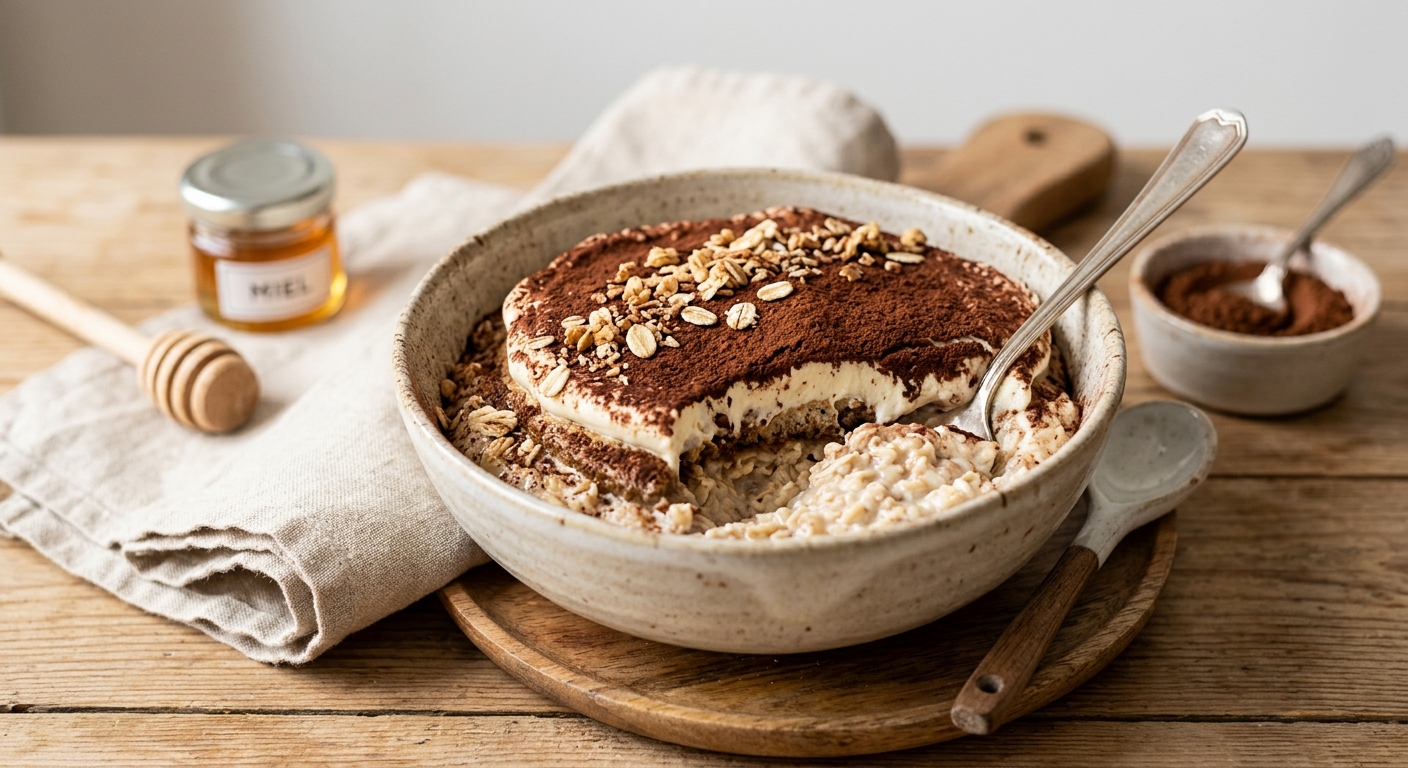 Porridge "overnight oats" façon tiramisu