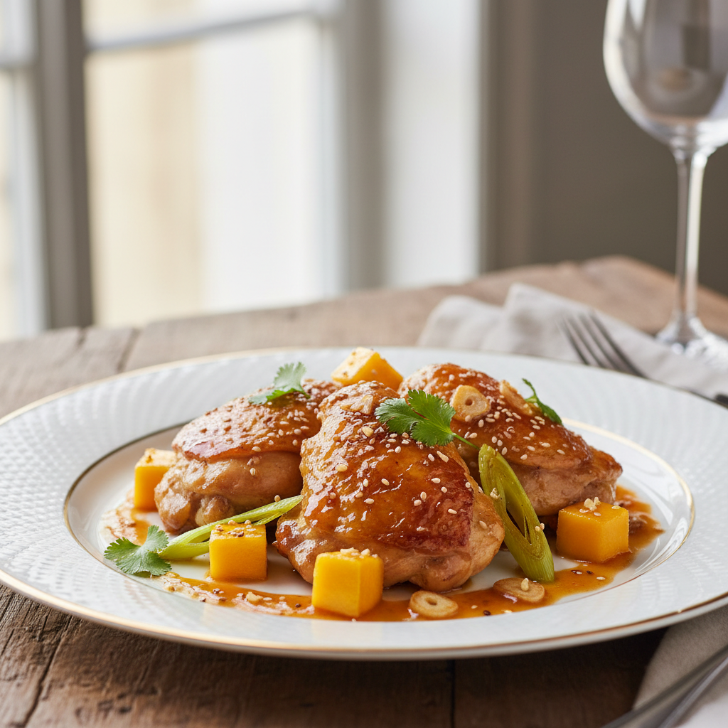 Poulet aigre-doux à la mangue