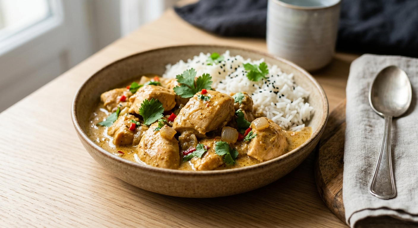 Poulet au curry et lait de coco
