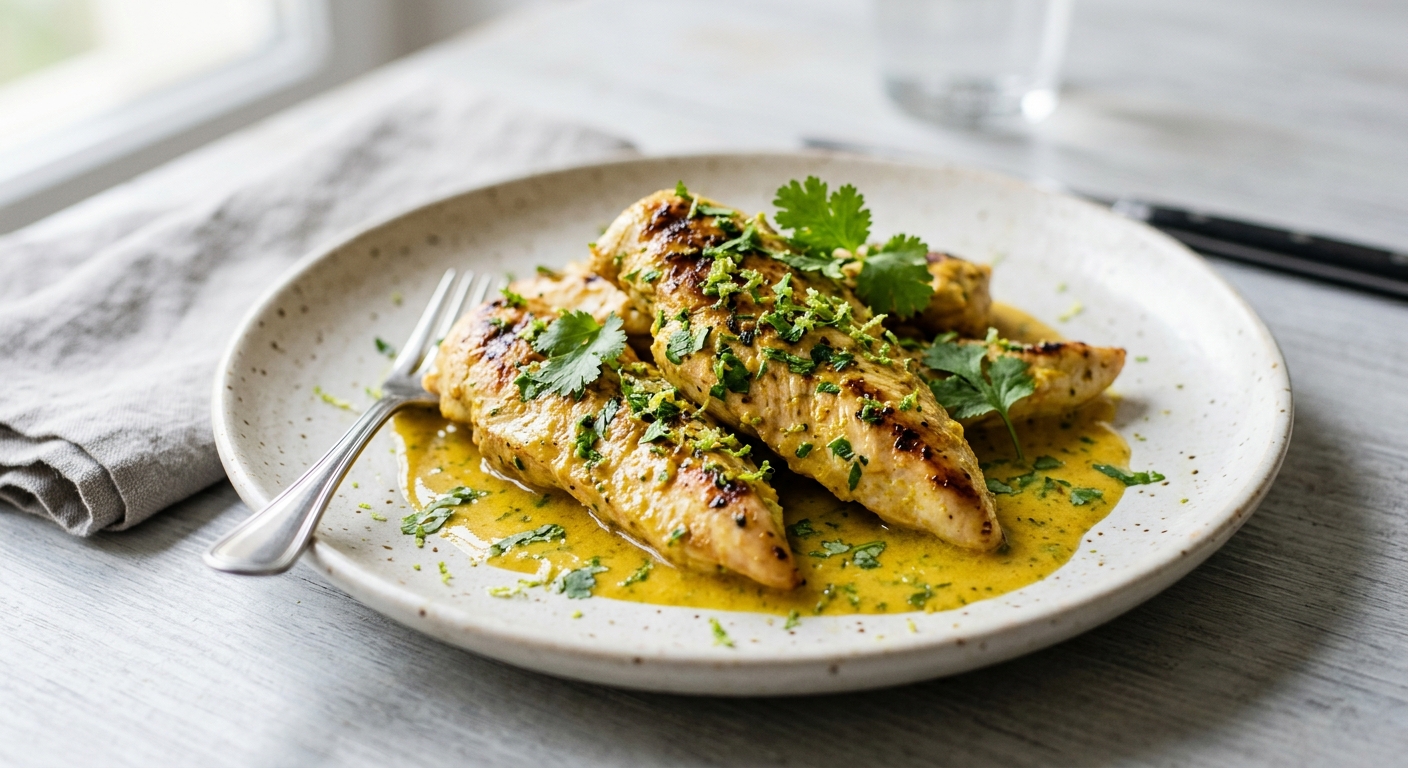 Poulet grillé et mariné au curry