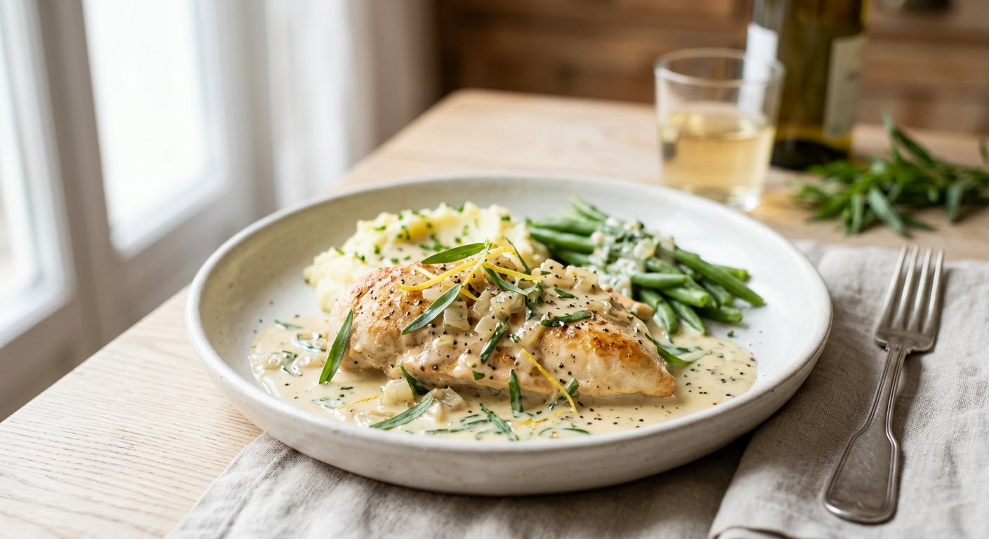 Poulet maison au citron et à l'estragon