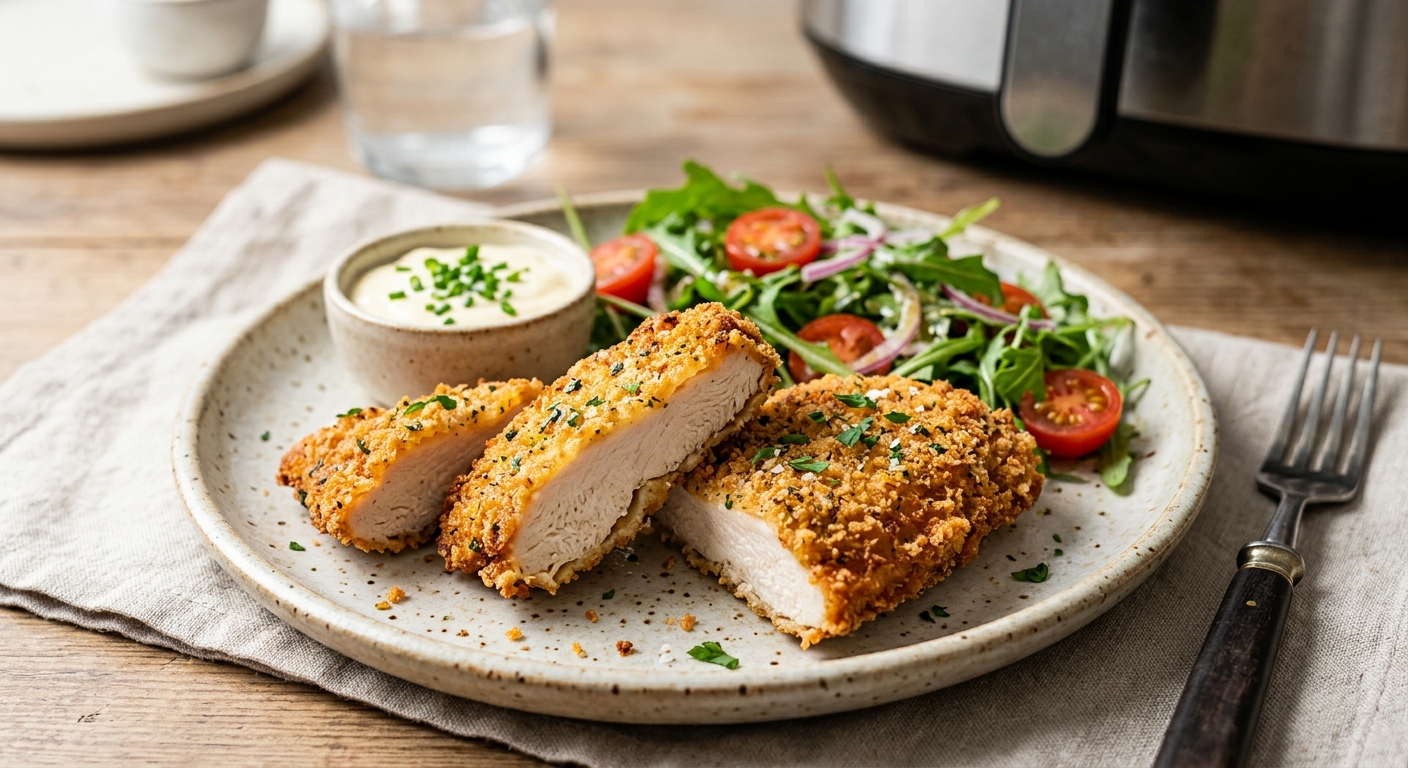 Poulet pané et frit au airfryer