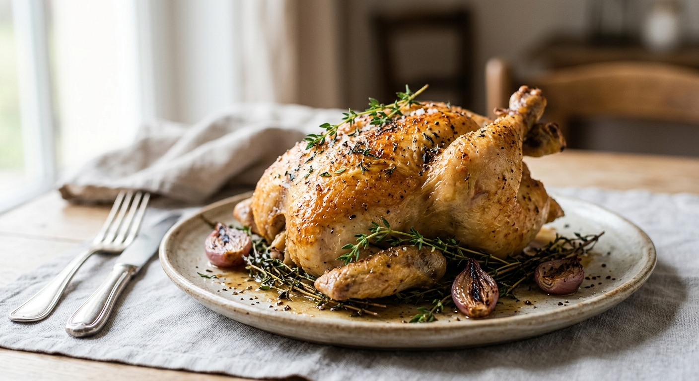 Poulet rôti au thym