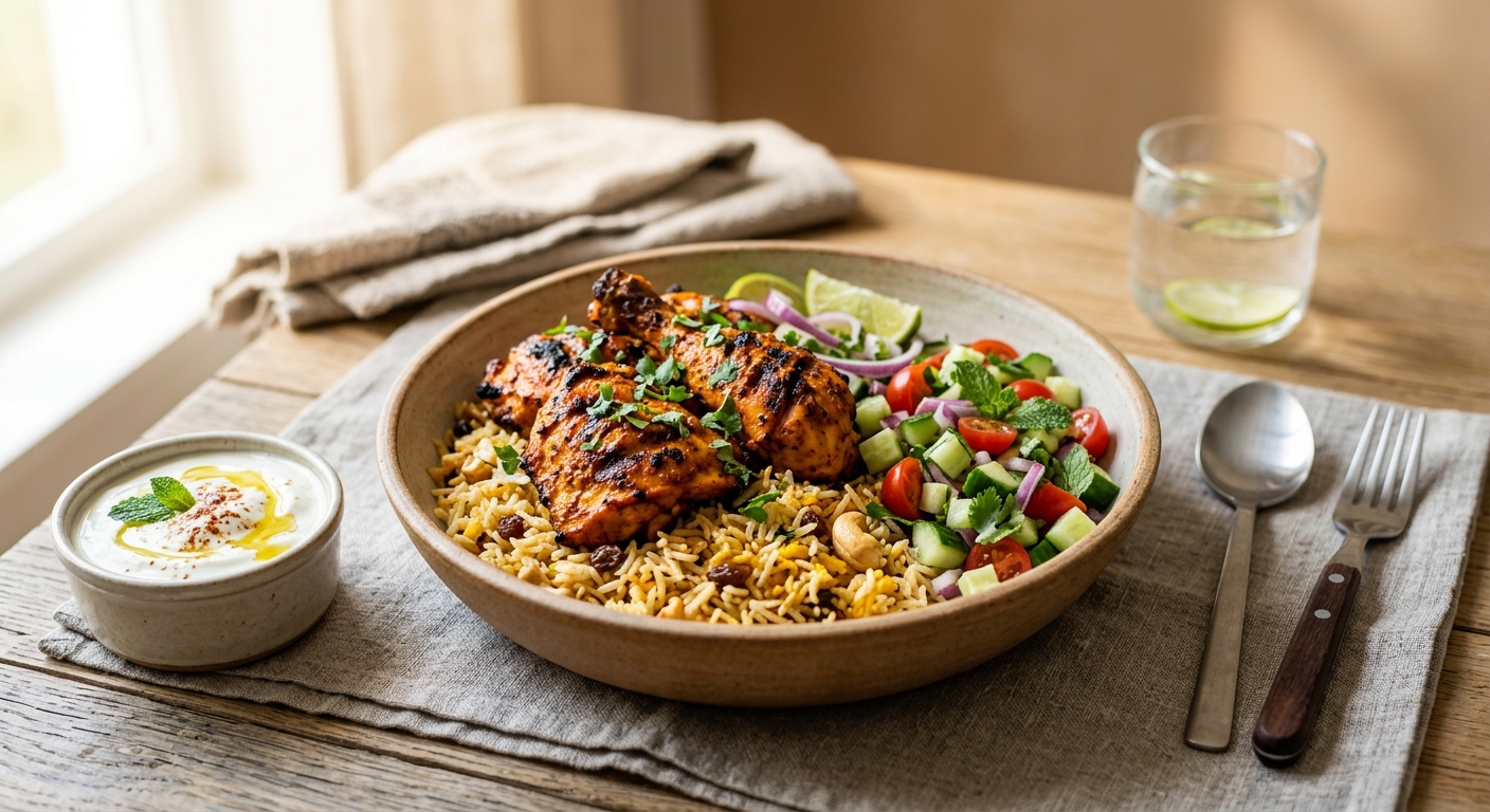 Poulet tandoori & riz épicé