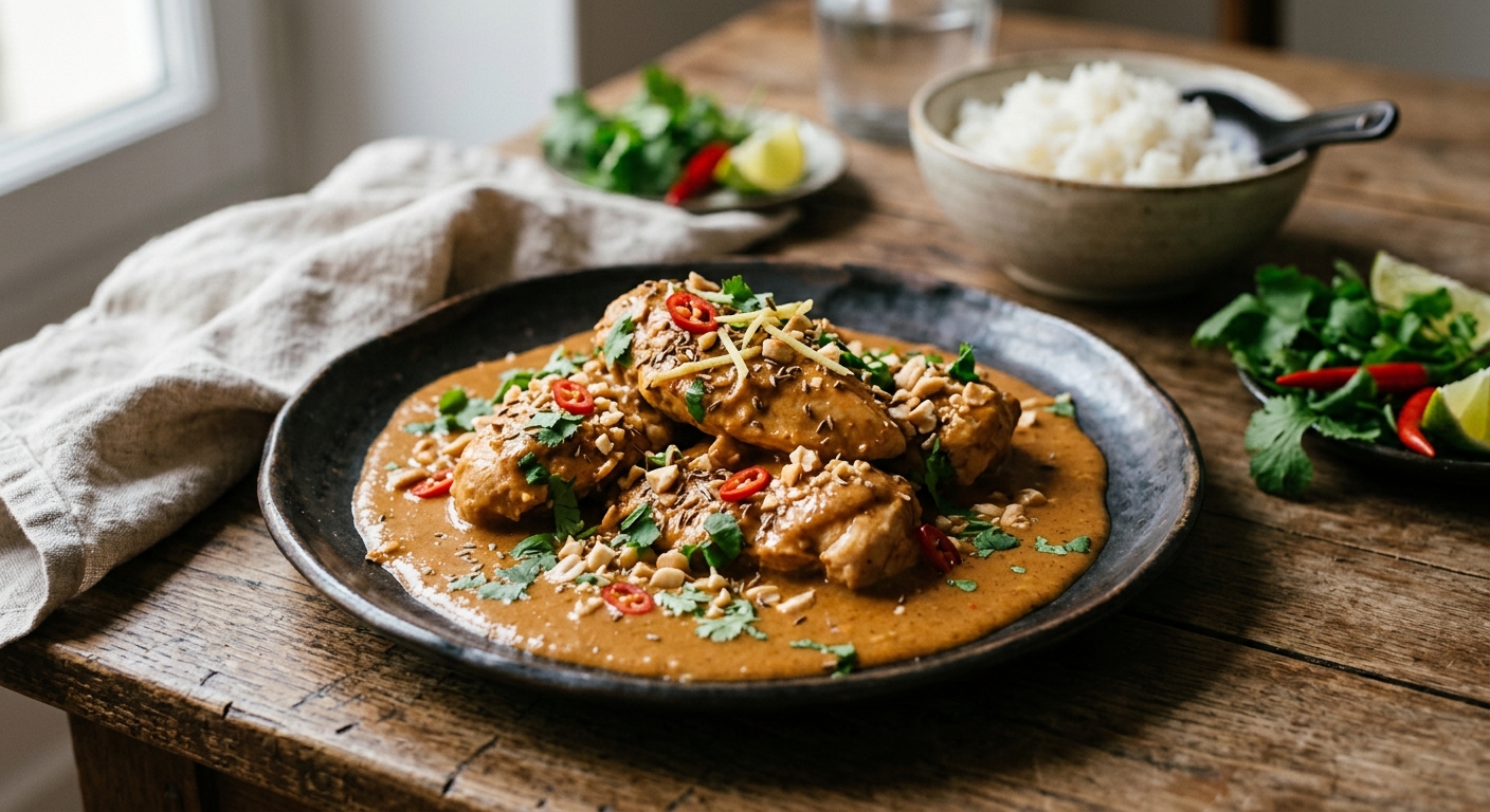 Poulet thaï sauce cacahuètes