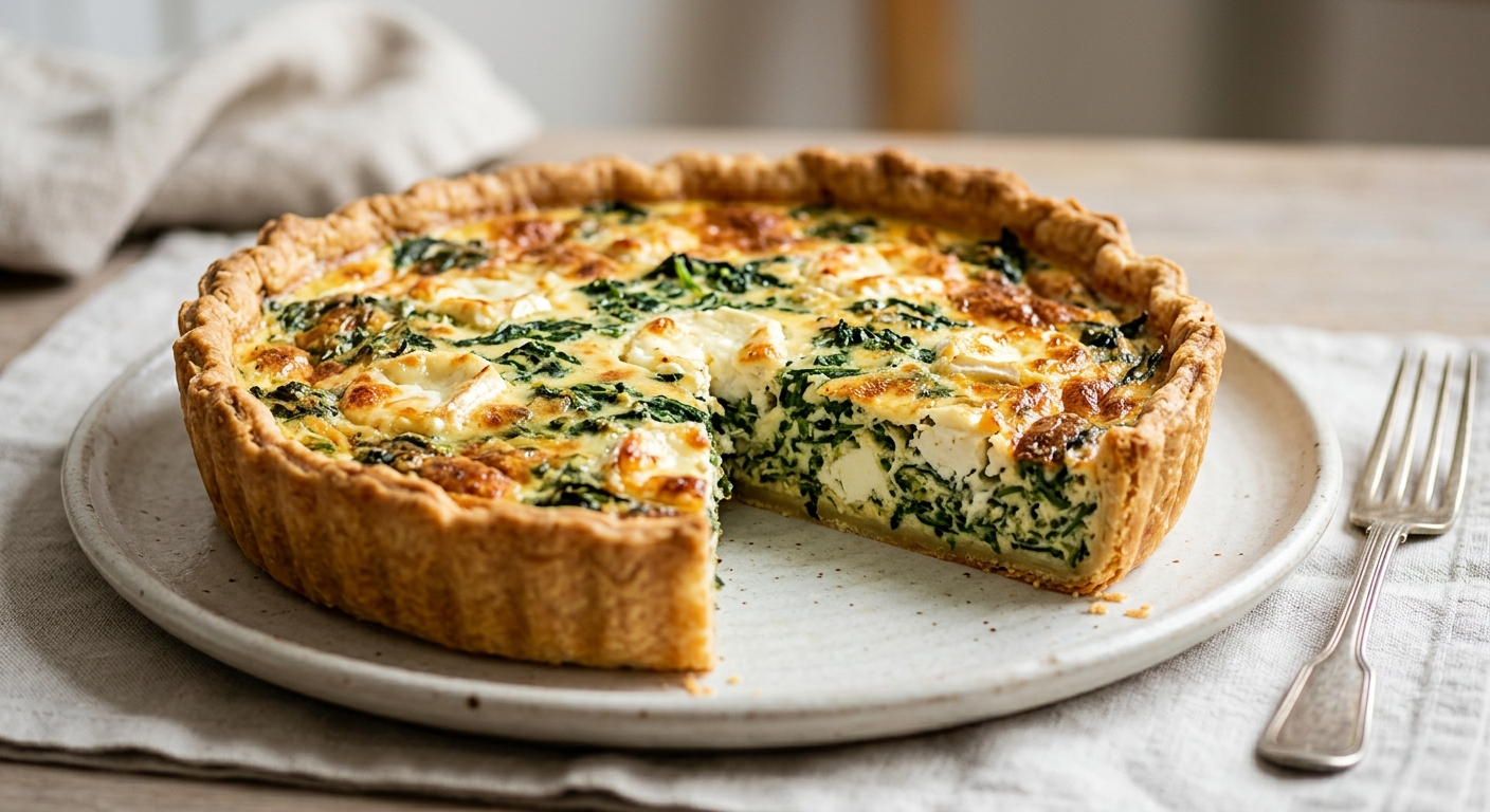 Quiche chèvre épinards