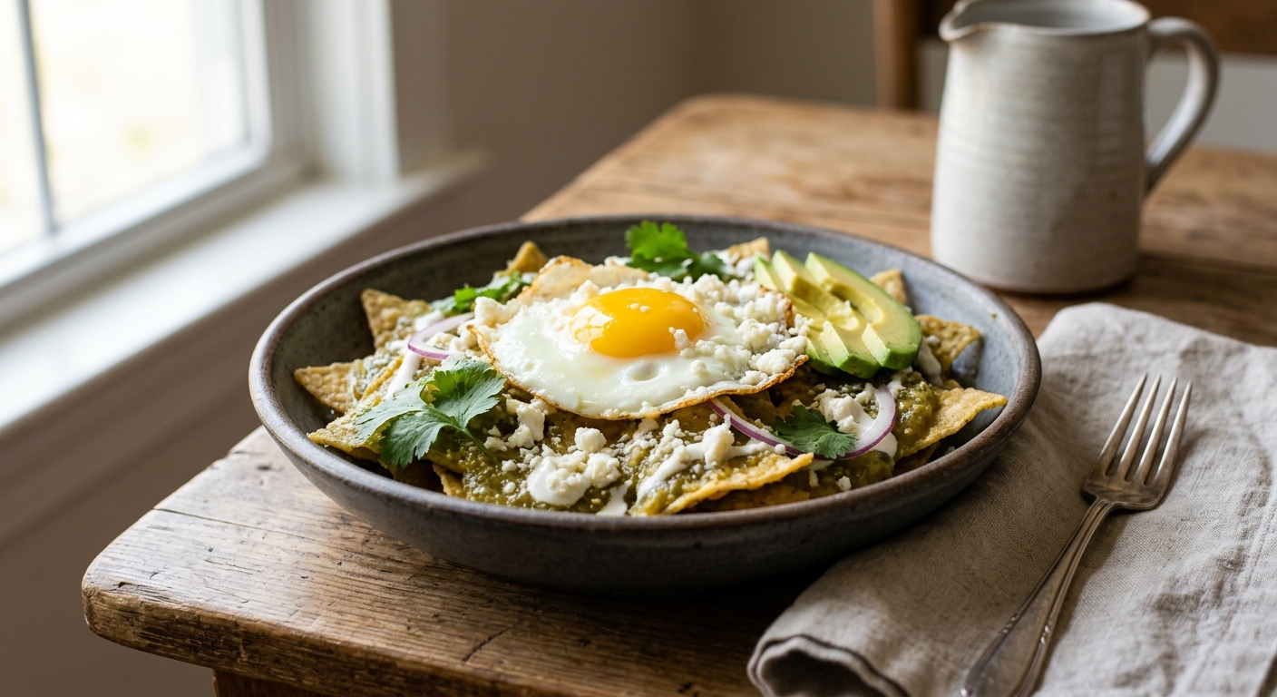 Quick Green Chilaquiles