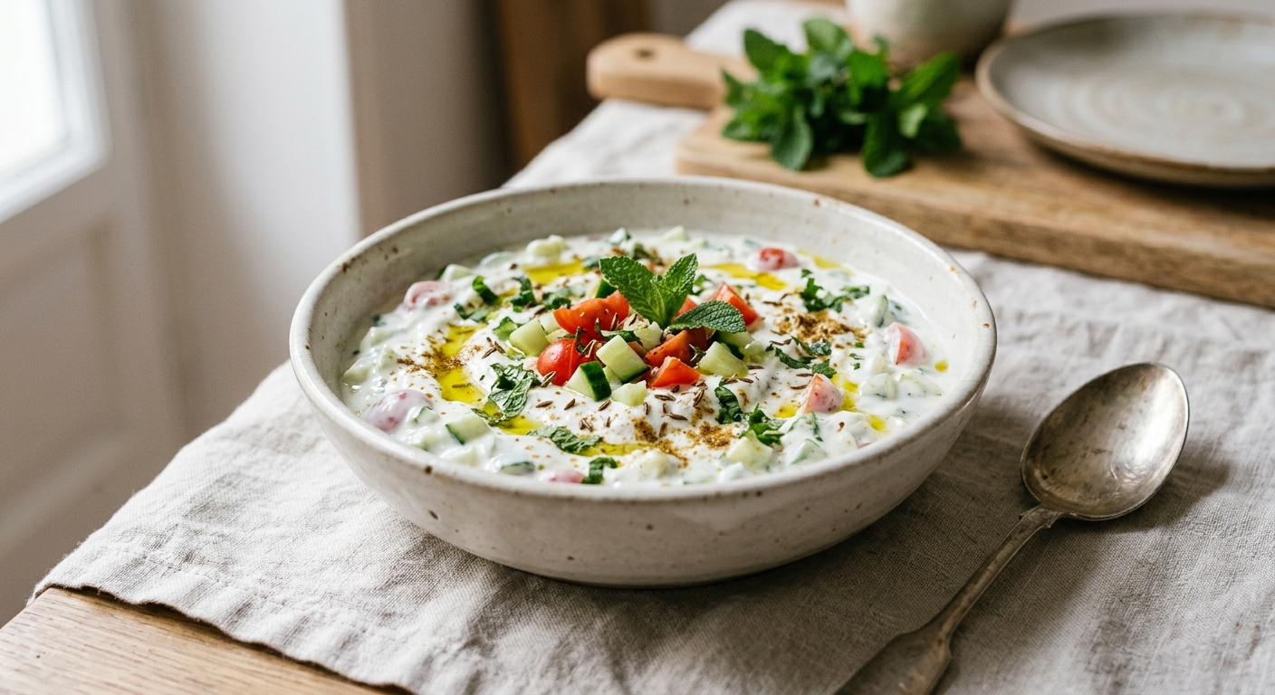 Raïta de concombre et tomates