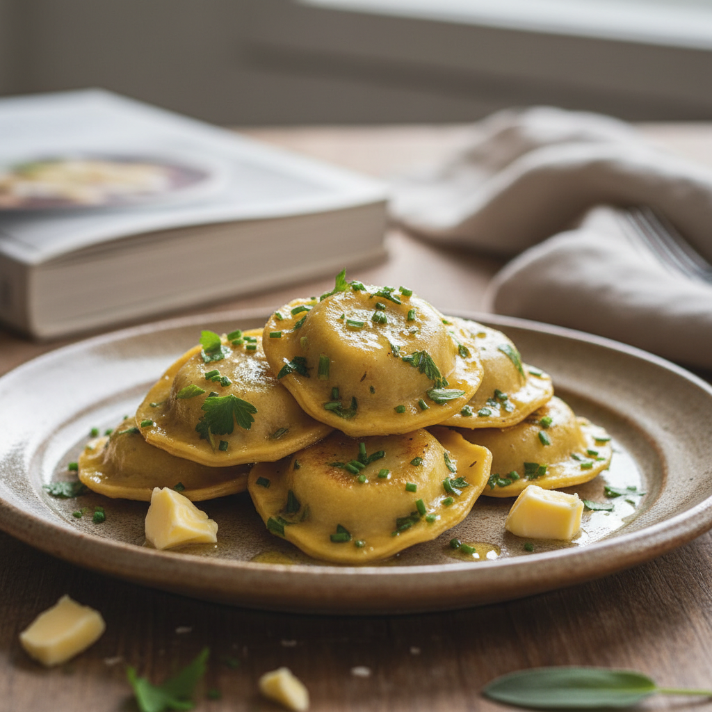 Ravioli au beurre d'herbes aromatiques