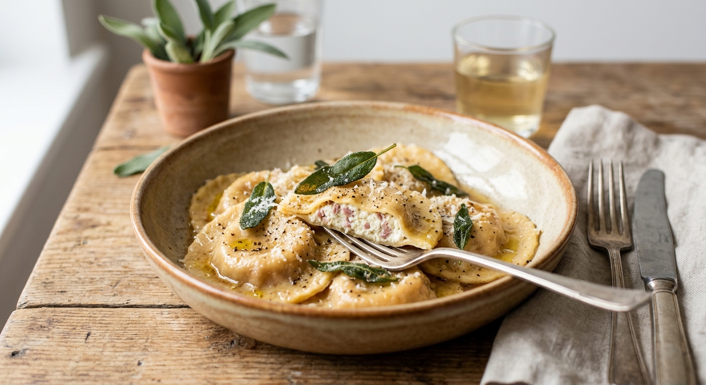 Raviolis jambon ricotta