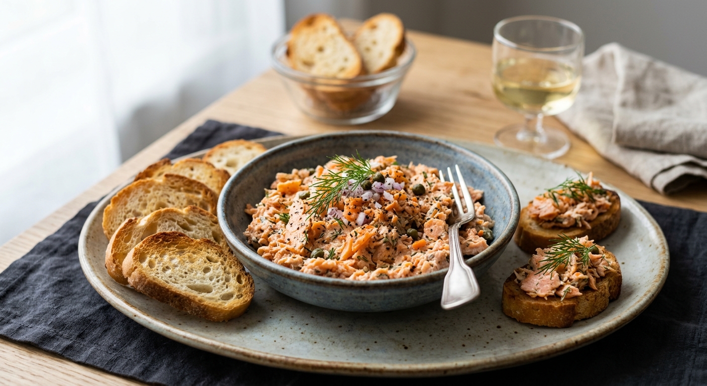 Rillettes aux deux saumons (fumé et frais)