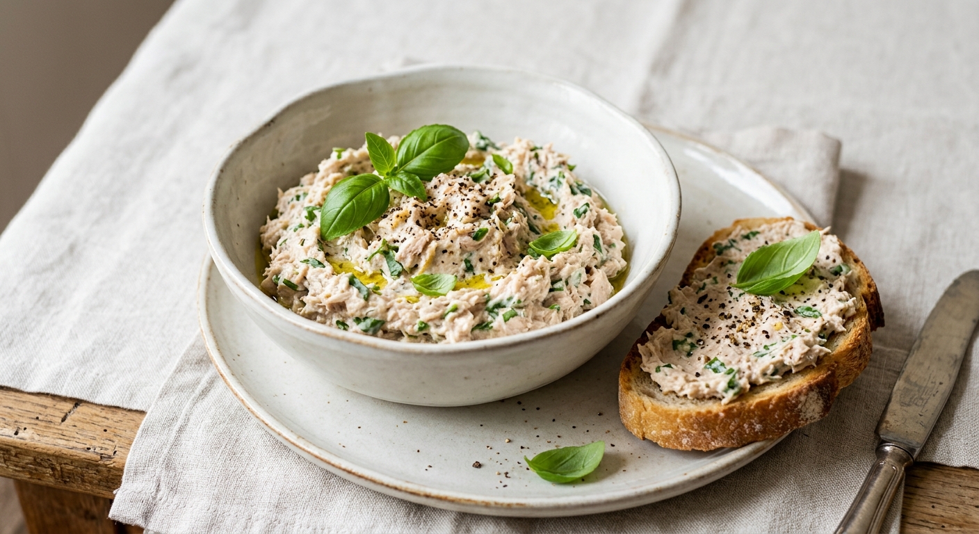 Rillettes de thon au basilic