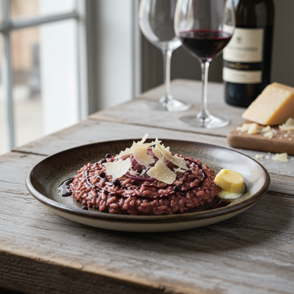 Risotto au barolo, parmigiano de 36 mois d’affinage