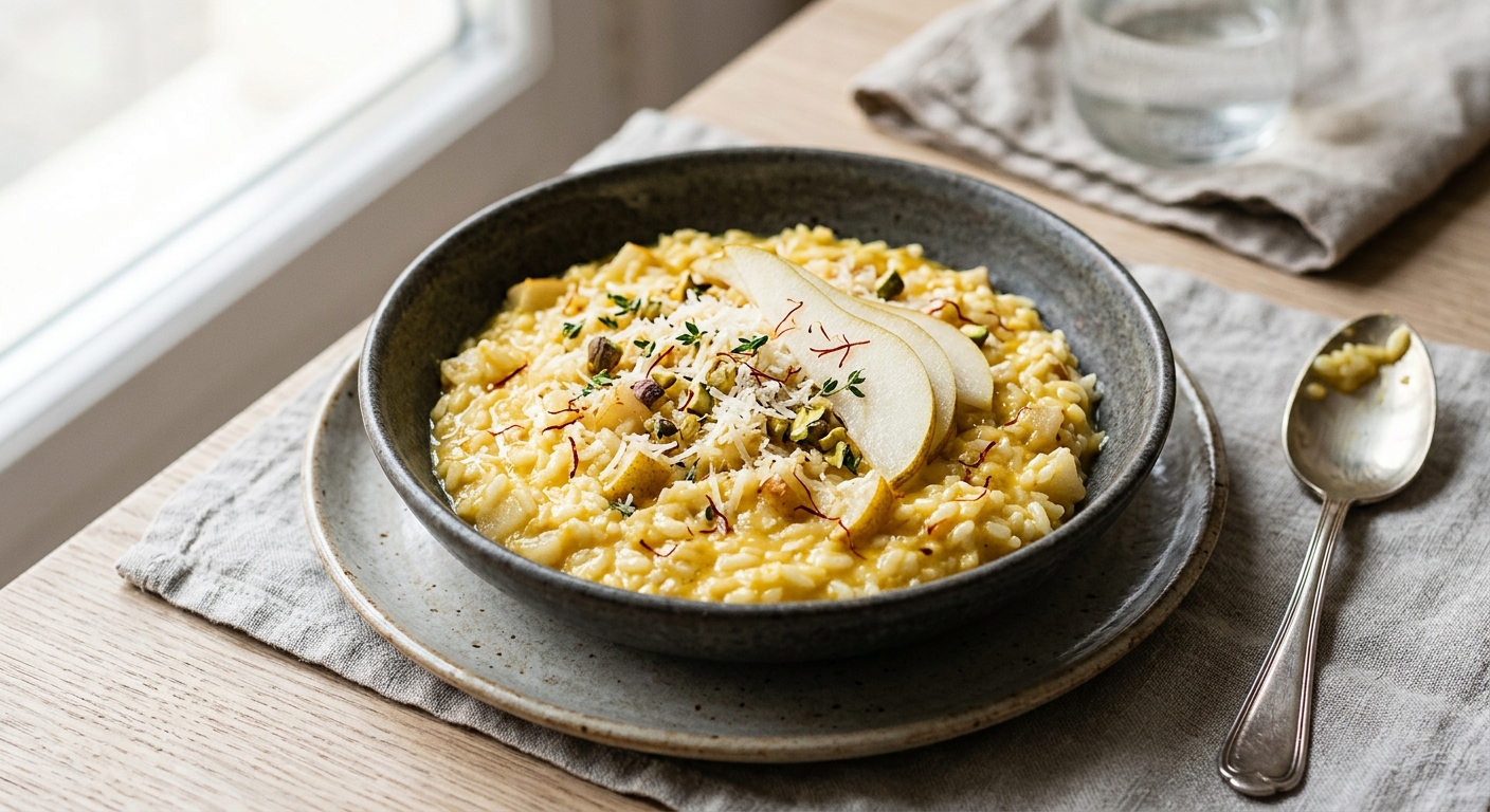 Risotto aux poires et au safran