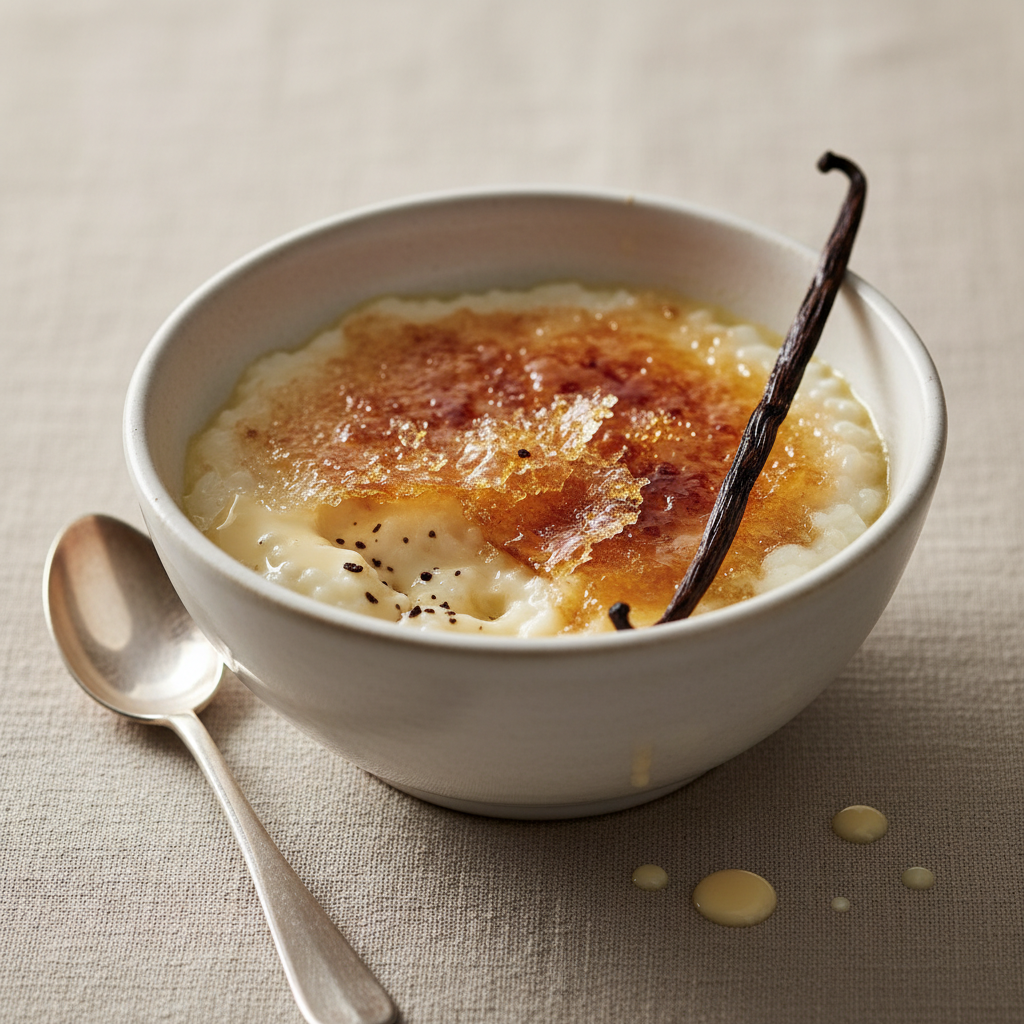 Riz au lait brûlé à la vanille